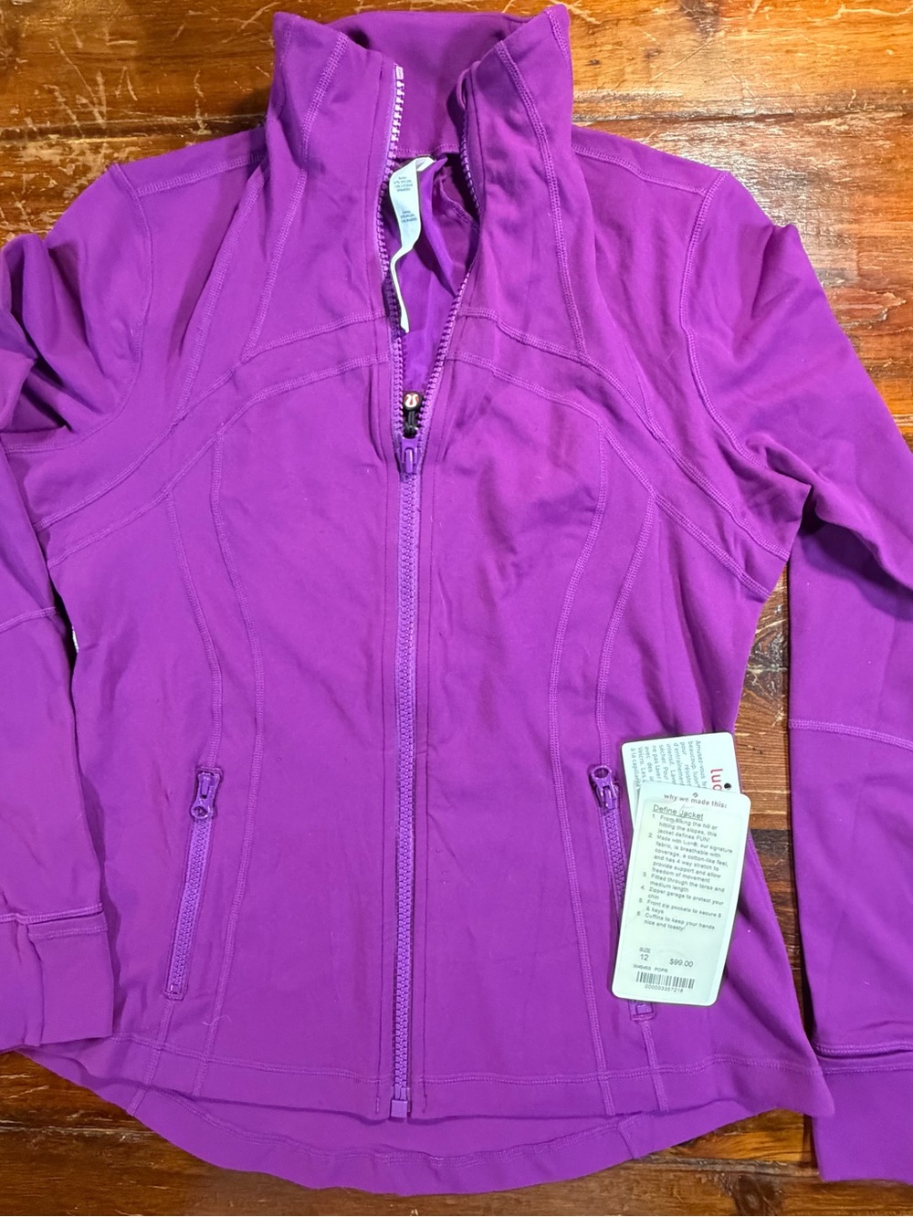 NWT Lululemon Define Jacket LUON Women Size 12 RARE Power Purple Style W4545S